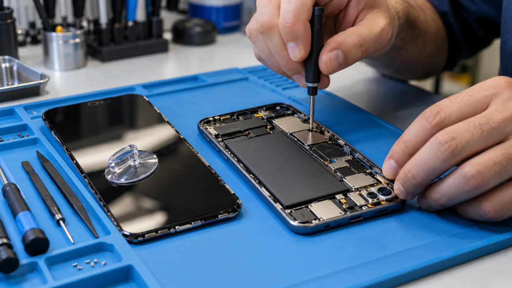 iPhone screen and battery repair at Riano Group in Palm Coast – reparación de iPhone y cambio de pantalla